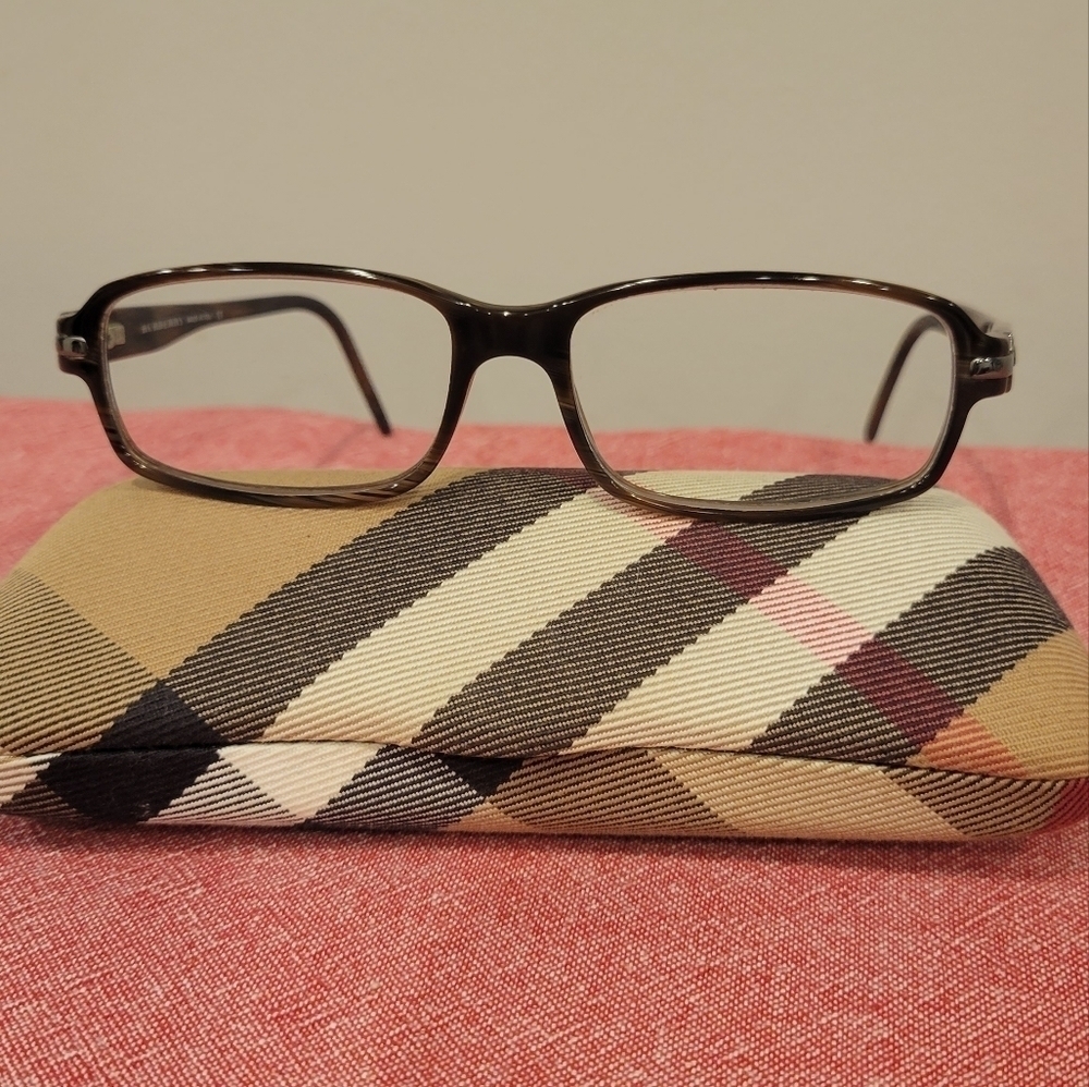 Burberry Eyeglasses with Clamshell Hardcase with Nove Check Plaid Made in Italy - Picture 9 of 10